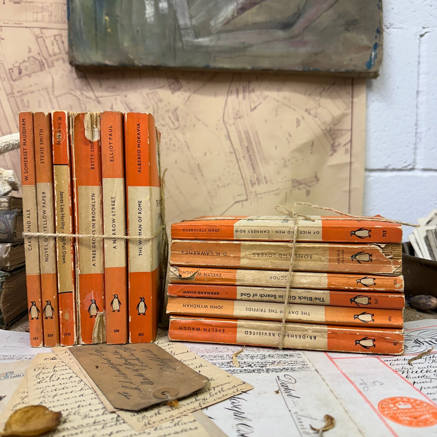 Orange Vintage Penguin Book Stacks