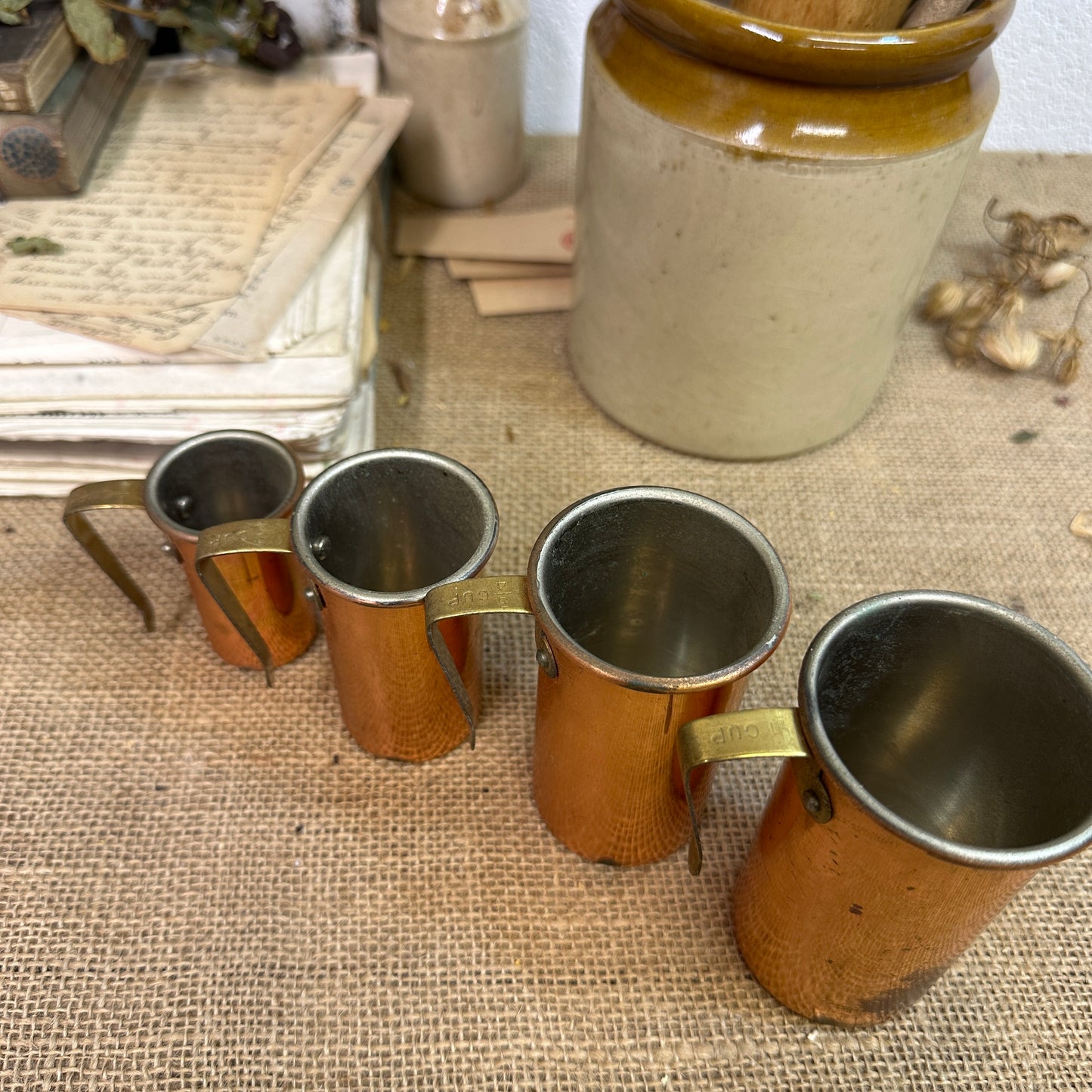 Copper Stacking Measuring Cups - The Blind Mole