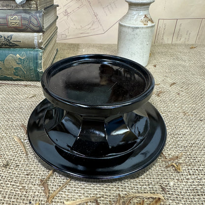 Black Amethyst Glass Art Deco Pedestal