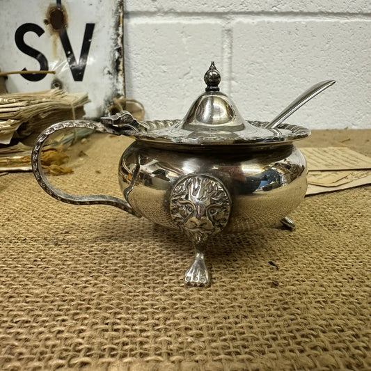 Stunning Victorian Style Silver Plated Mustard Pot - The Blind Mole