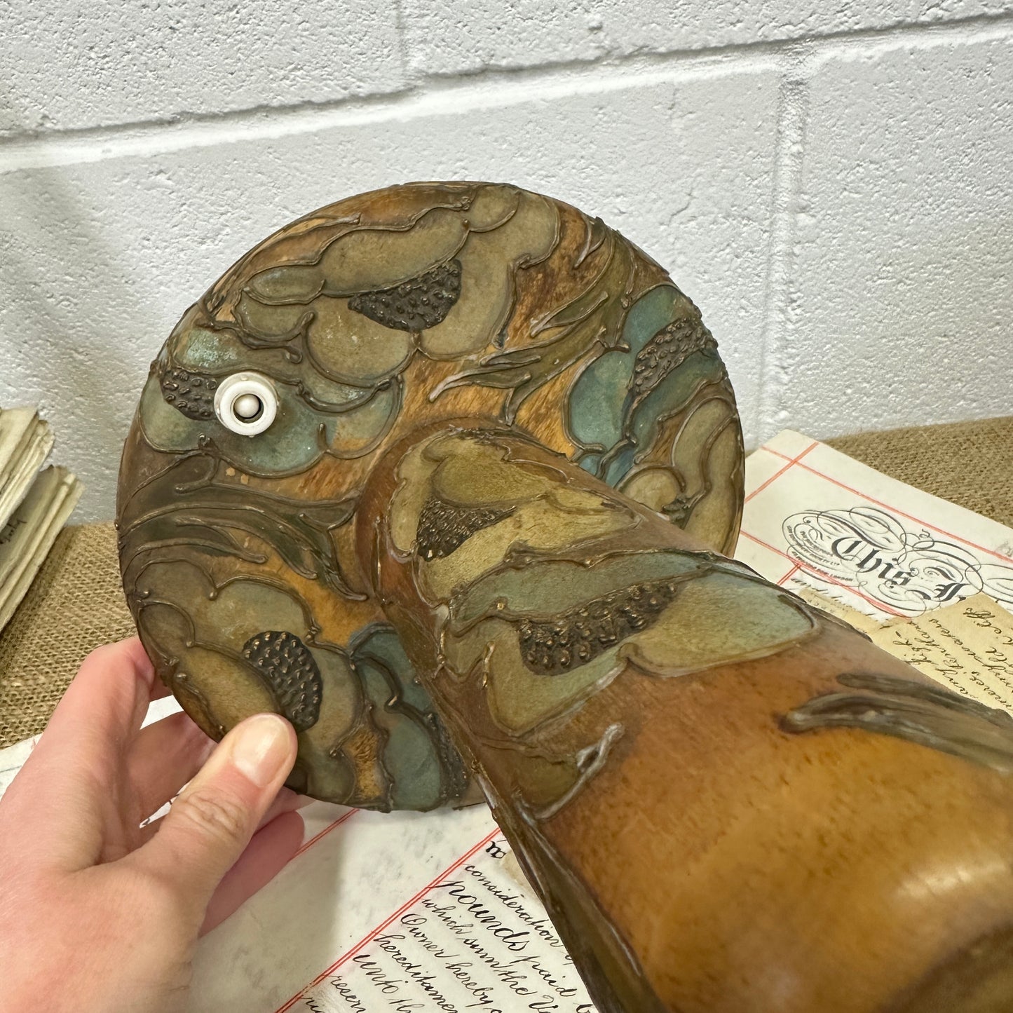 Art Nouveau Poker Work Table Lamp