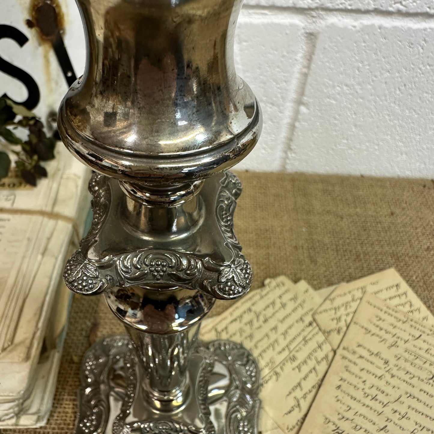 Square Silver Plated Candlestick