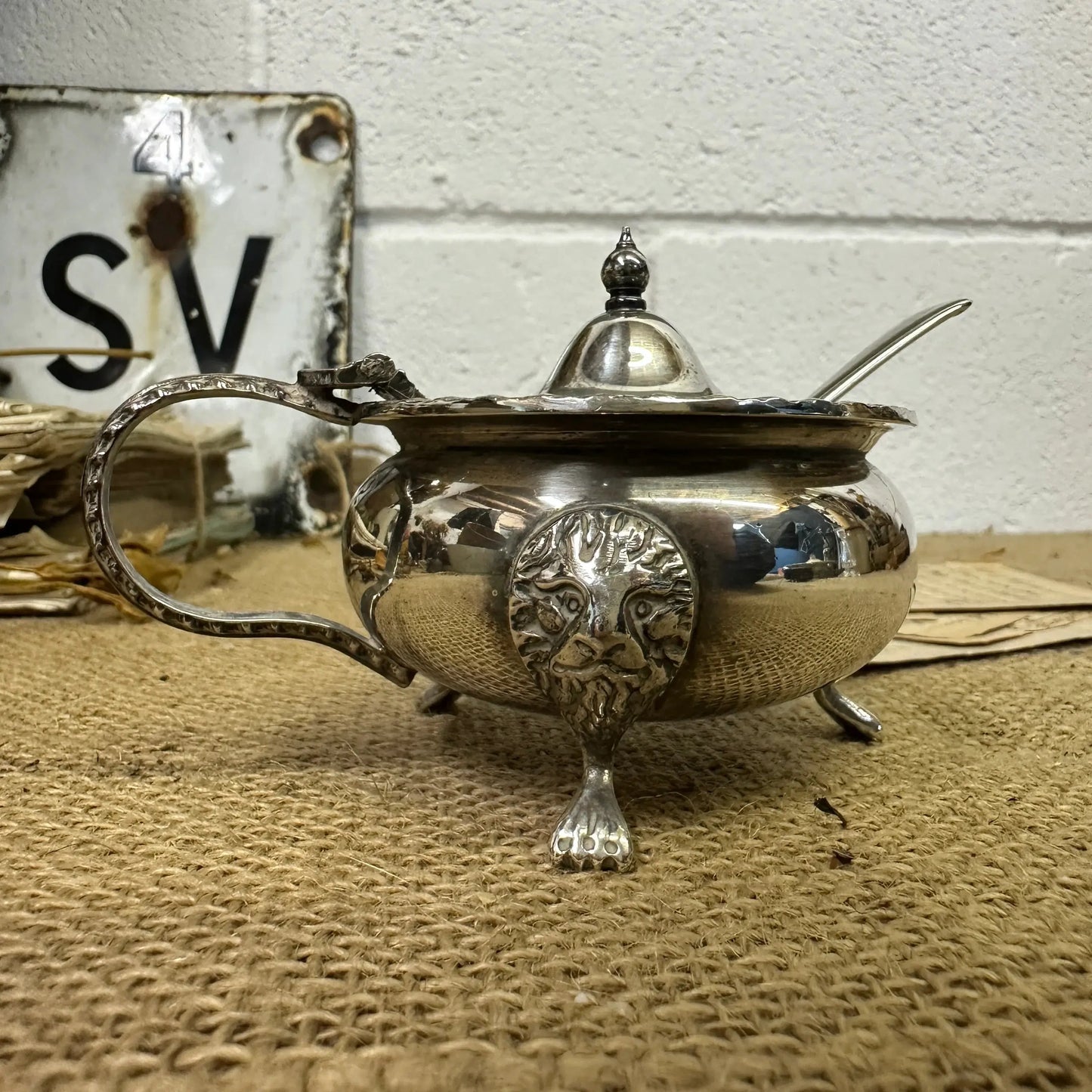 Stunning Victorian Style Silver Plated Mustard Pot - The Blind Mole