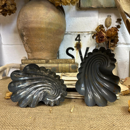 Pair of Shell Baking Tins, Moulds - The Blind Mole