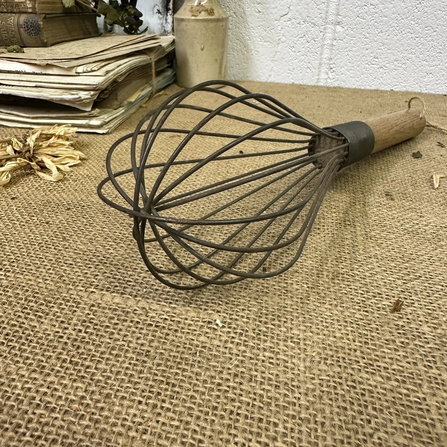 Large Antique French Balloon Whisk - The Blind Mole