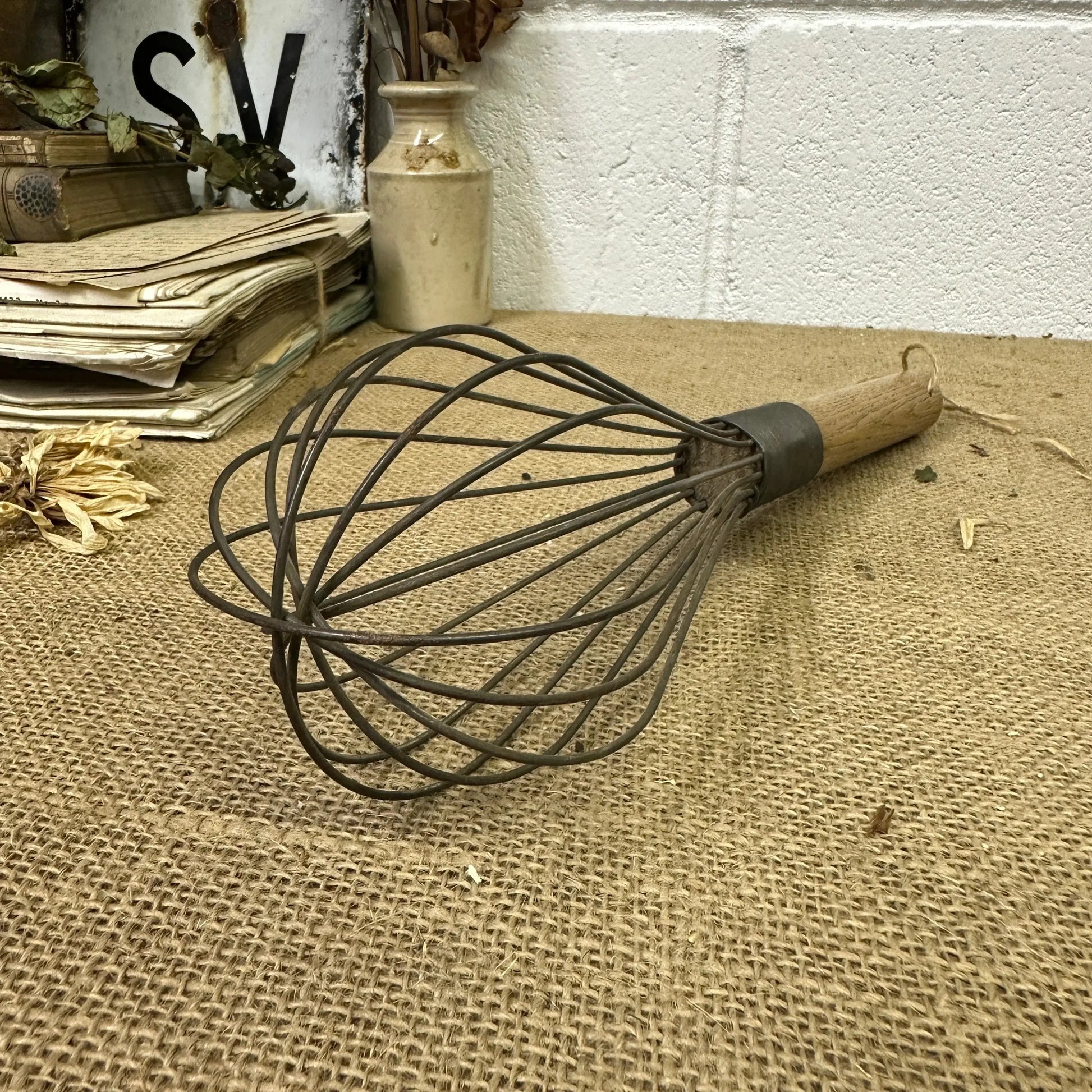 Large Antique French Balloon Whisk - The Blind Mole