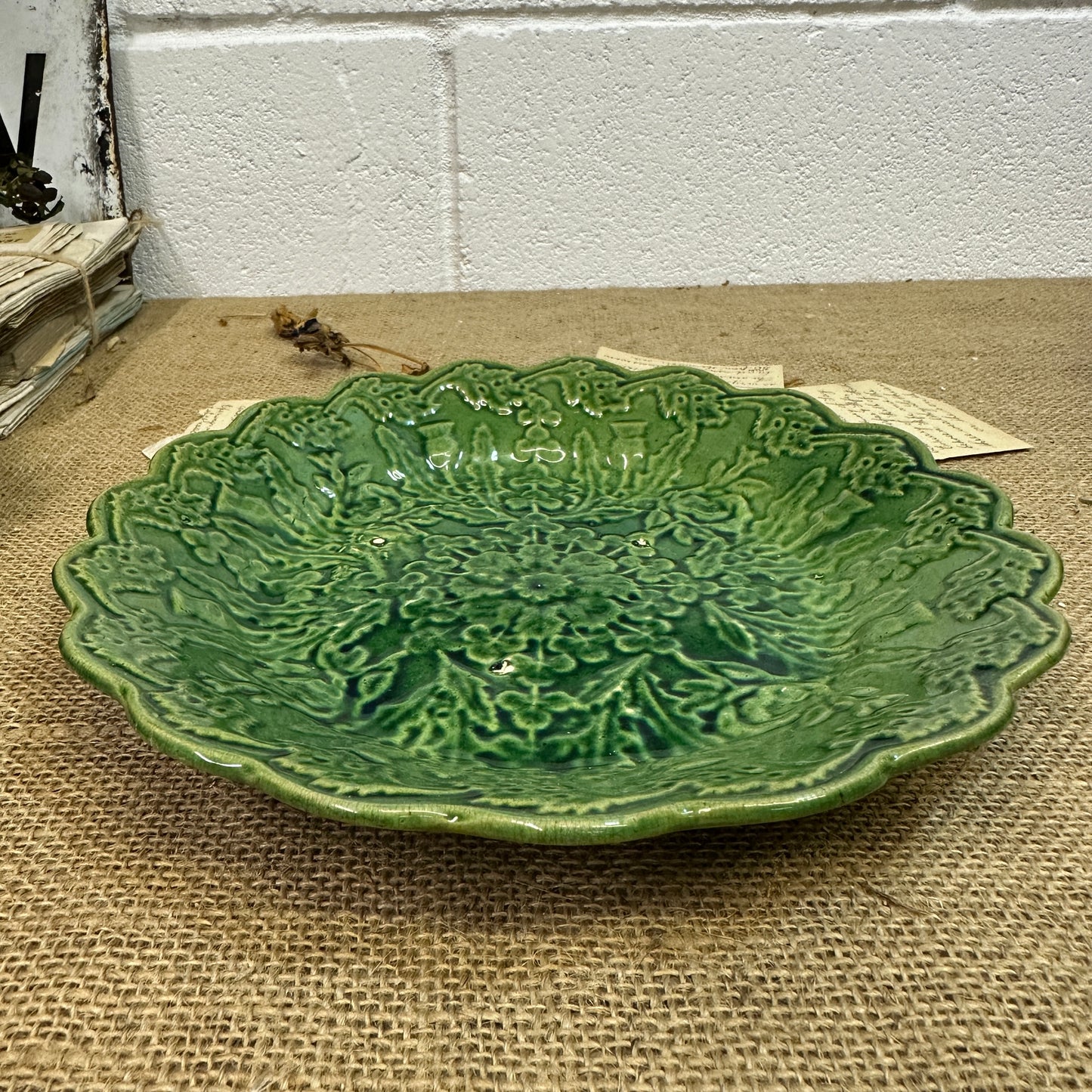 Victorian Majolica Ware Spring Green Plate