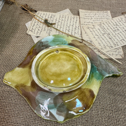Victorian Majolica Ware Leaf Dish