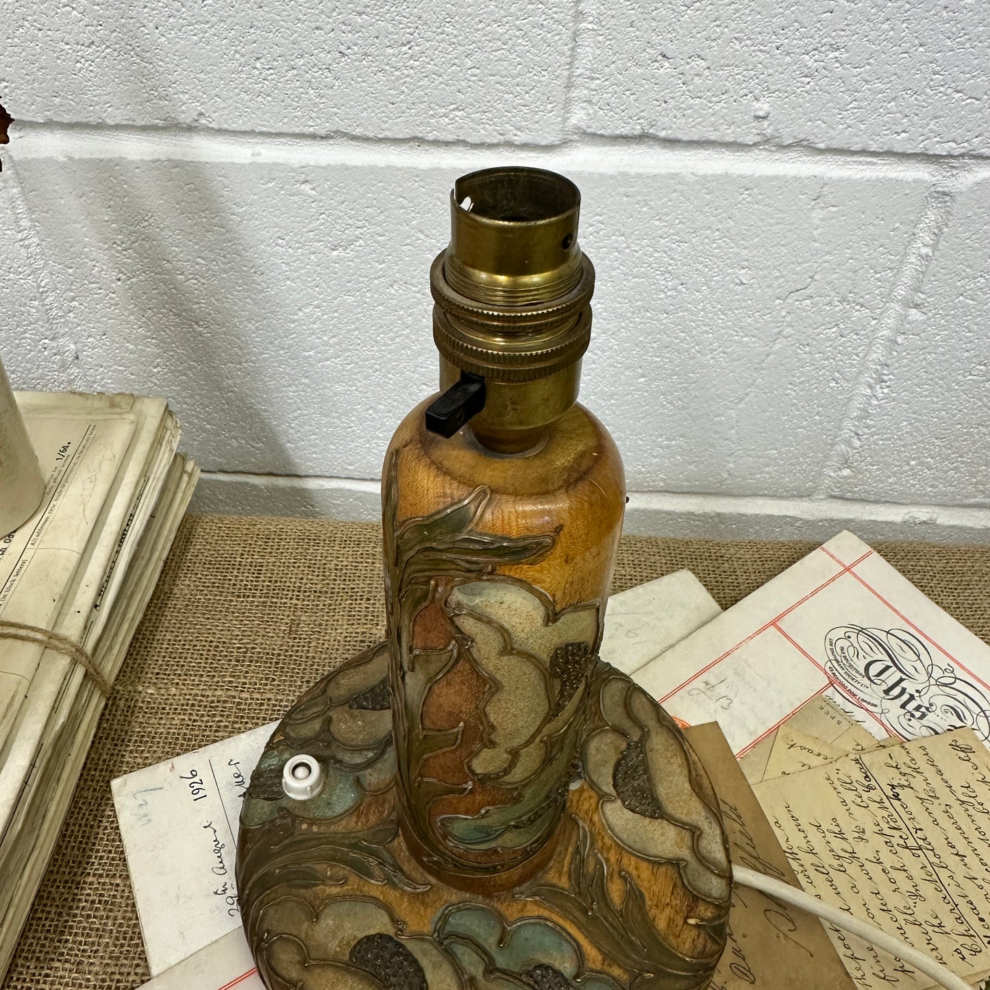 Art Nouveau Poker Work Table Lamp