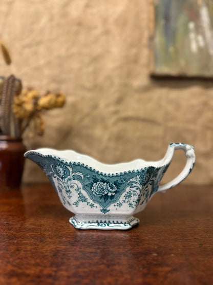 Early Victorian Blue Milk Jug F & Sons Burslem The Blind Mole