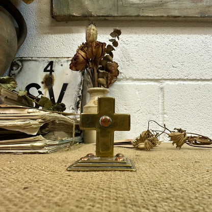 Small Brass Standing Crucifix - The Blind Mole