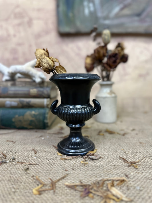 Black Ravenstone Urn Vase