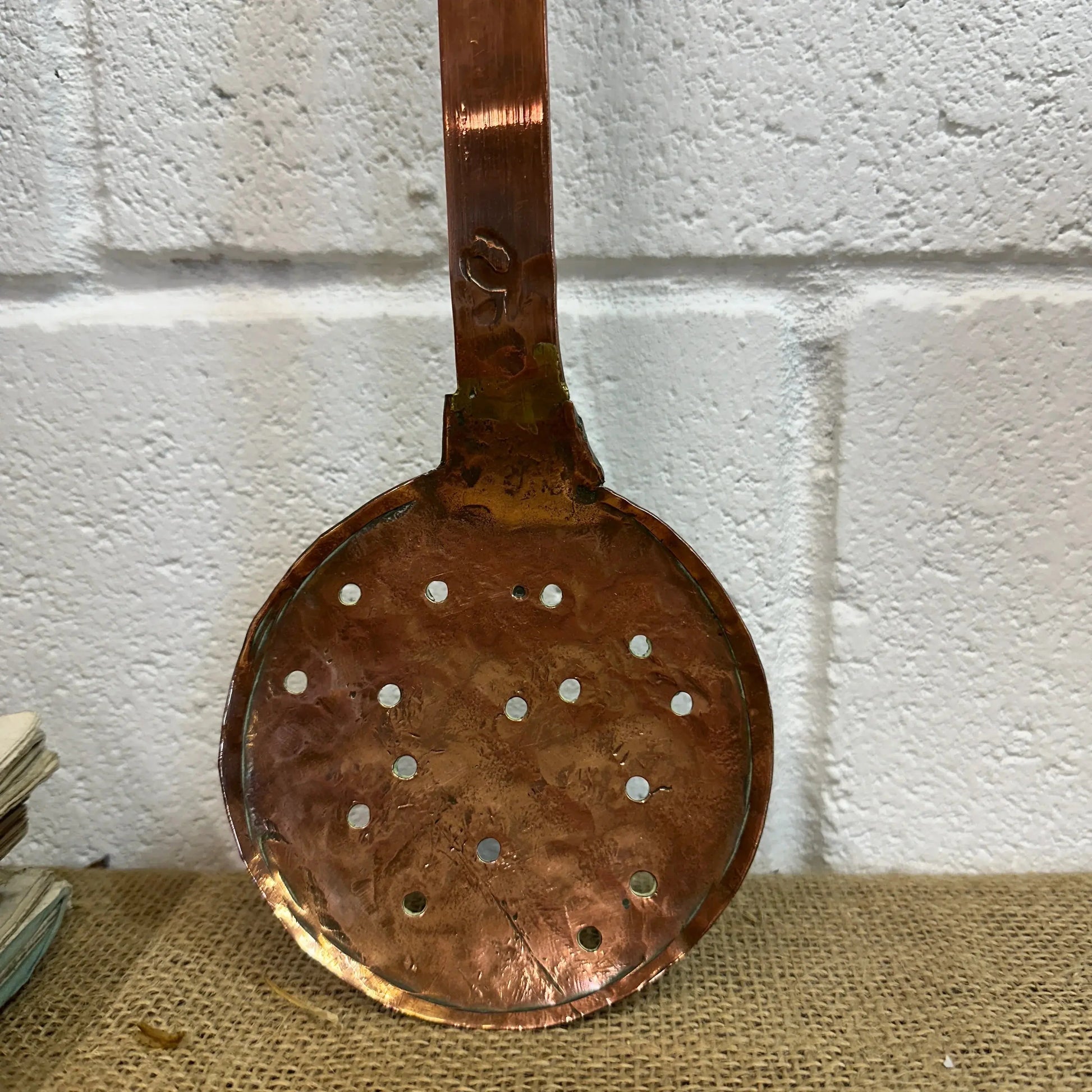 Vintage Handmade Copper Skimmer Strainer - The Blind Mole