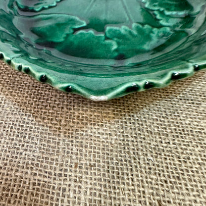 Victorian Cabbage Ware Majolica Plate