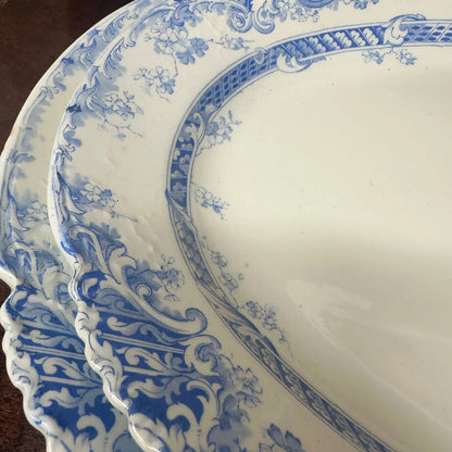 Pair of Victorian Serving Meat Platters Transferware The Blind Mole