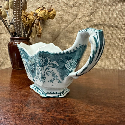 Early Victorian Blue Milk Jug F & Sons Burslem The Blind Mole