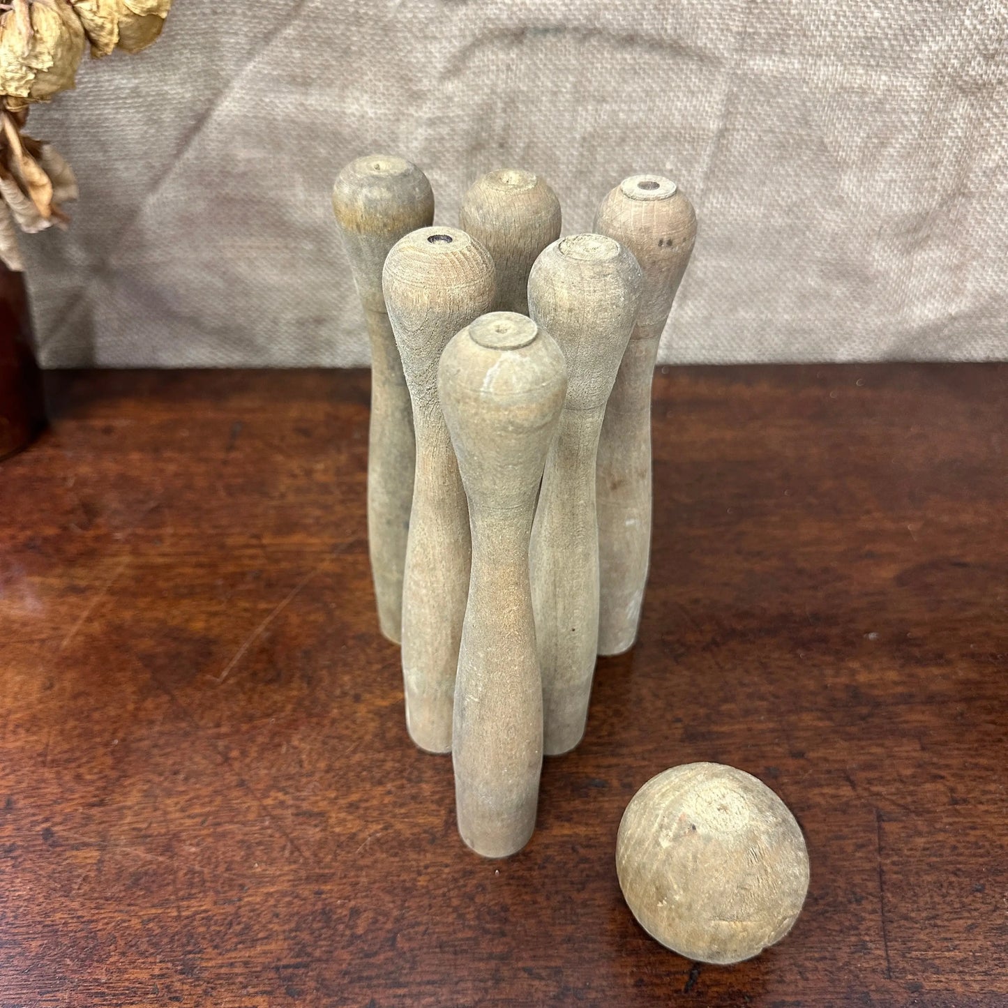 Vintage Wooden Skittle Set The Blind Mole