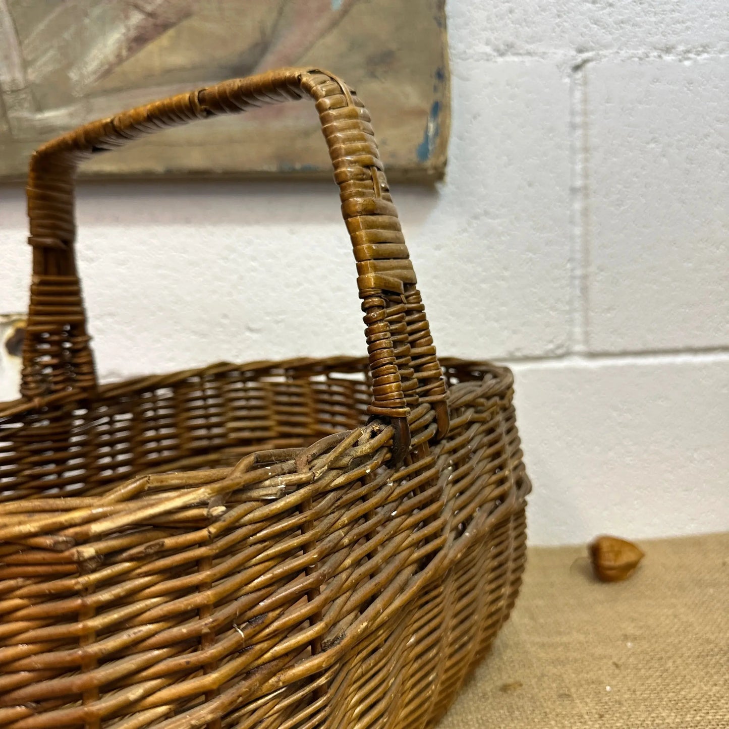 Vintage Oblong Wicker Basket - The Blind Mole