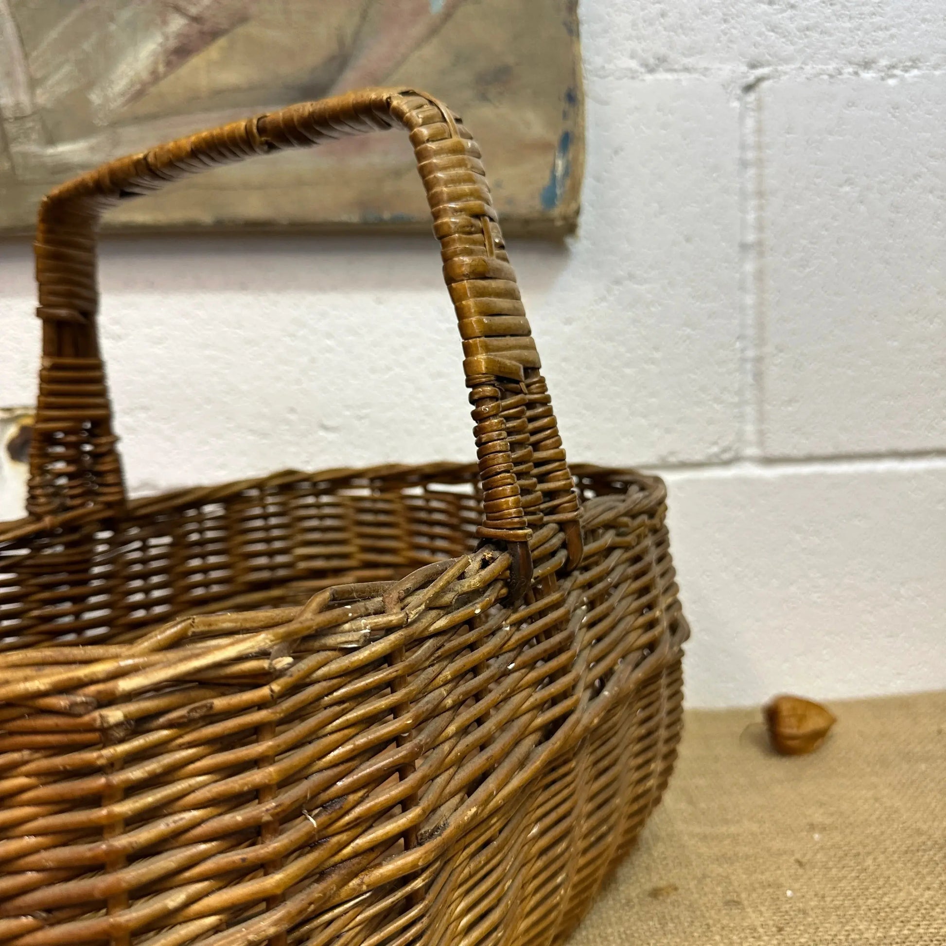 Vintage Oblong Wicker Basket - The Blind Mole