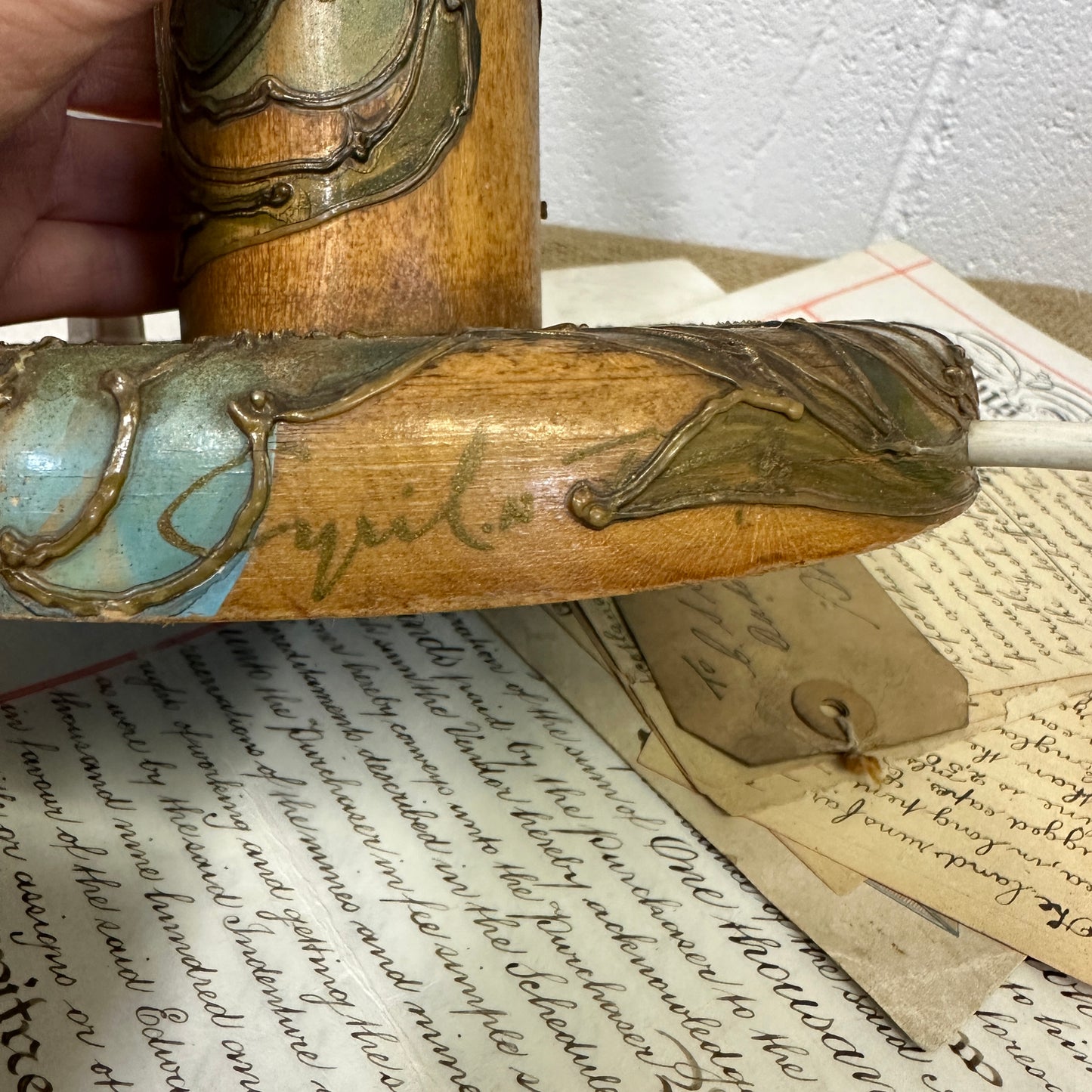 Art Nouveau Poker Work Table Lamp