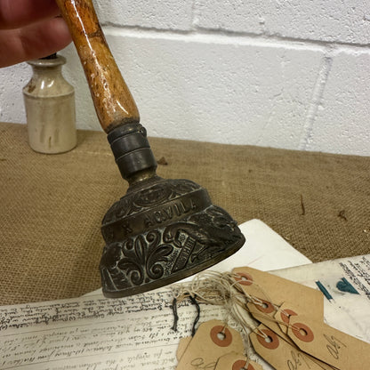 Mid Century Zodiac Elephant Brass Bell With Handle - The Blind Mole