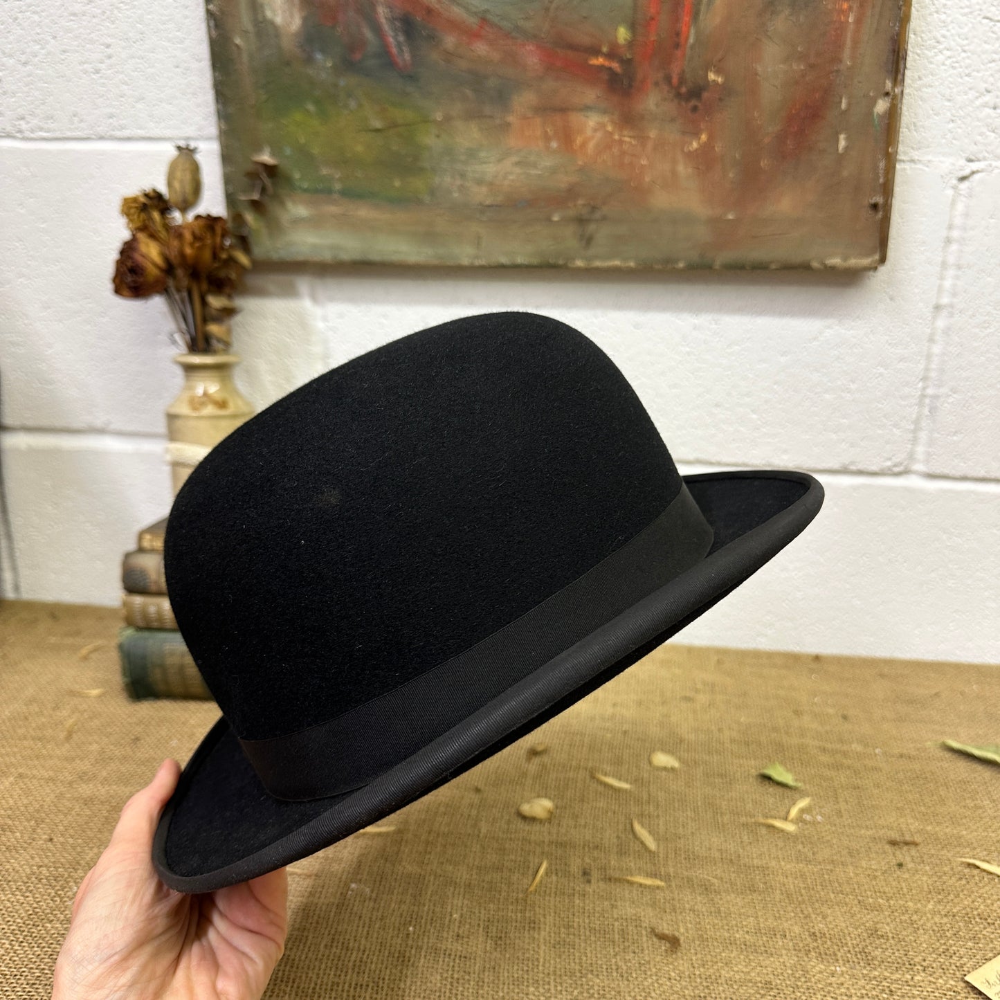 Antique Black Bowler Hat Battersby Co - The Blind Mole