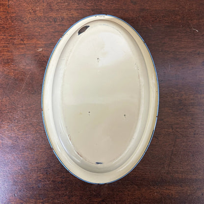 Enamel Yellow & Blue Oval Dish The Blind Mole