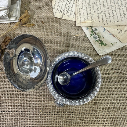 Stunning Victorian Style Silver Plated Mustard Pot - The Blind Mole