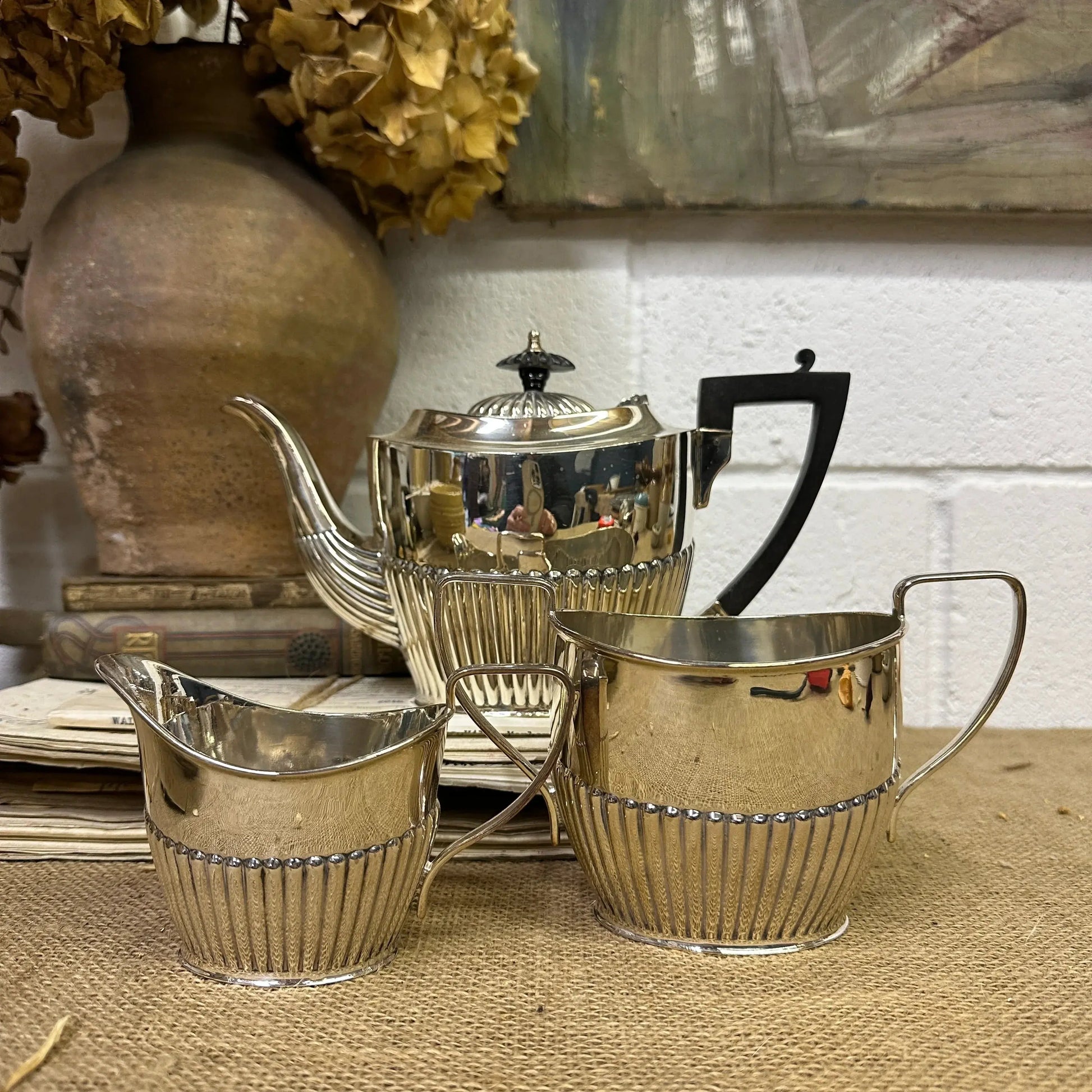 Queen Anne Style Victorian EPNS Tea-set - The Blind Mole