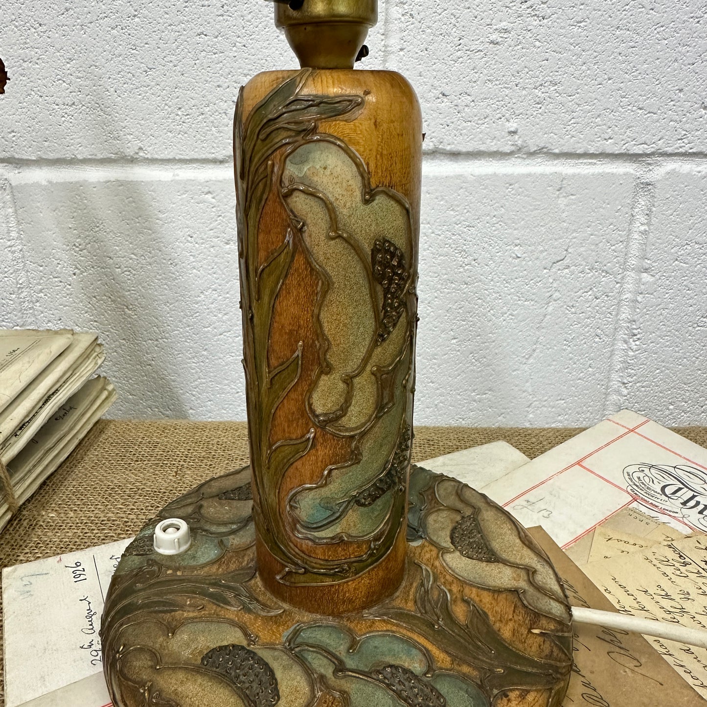 Art Nouveau Poker Work Table Lamp