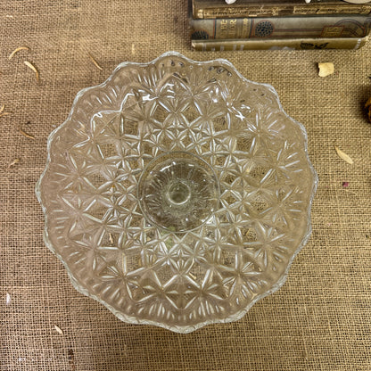Vintage Pressed Glass Cake Stand - The Blind Mole