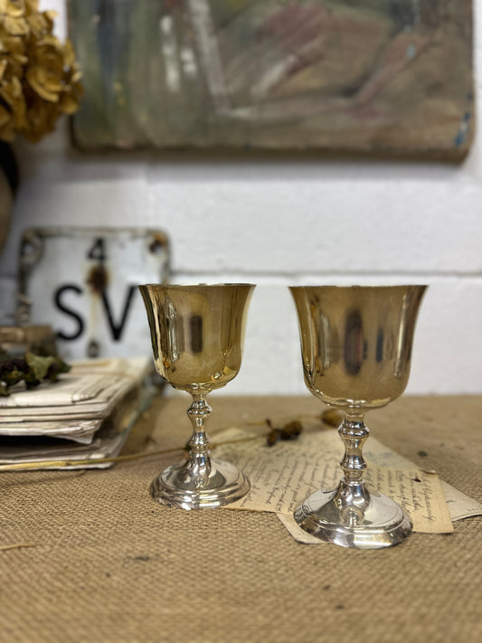 Georgian Style Silver Plated Goblets - The Blind Mole