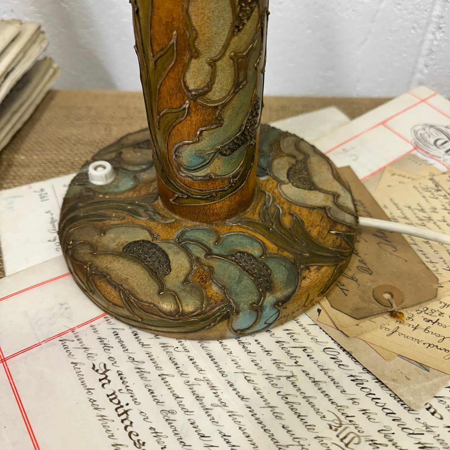 Art Nouveau Poker Work Table Lamp