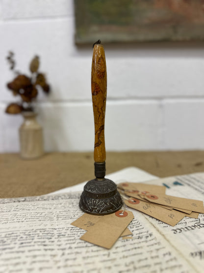 Mid Century Zodiac Elephant Brass Bell With Handle - The Blind Mole