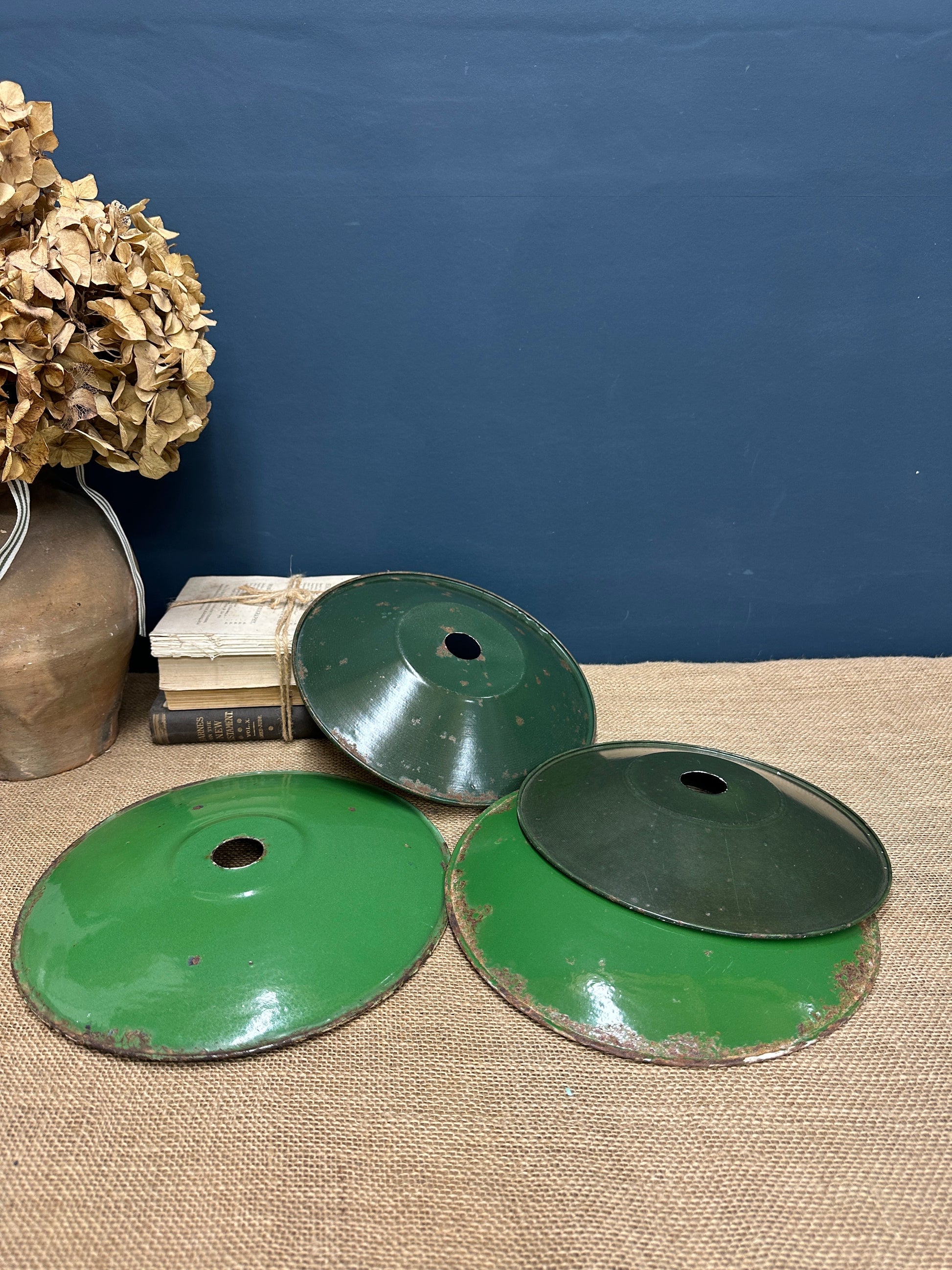 French Green Enamel Light Shade The Blind Mole