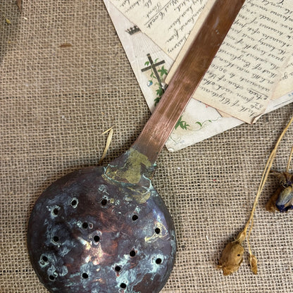 Vintage Handmade Copper Skimmer Strainer - The Blind Mole