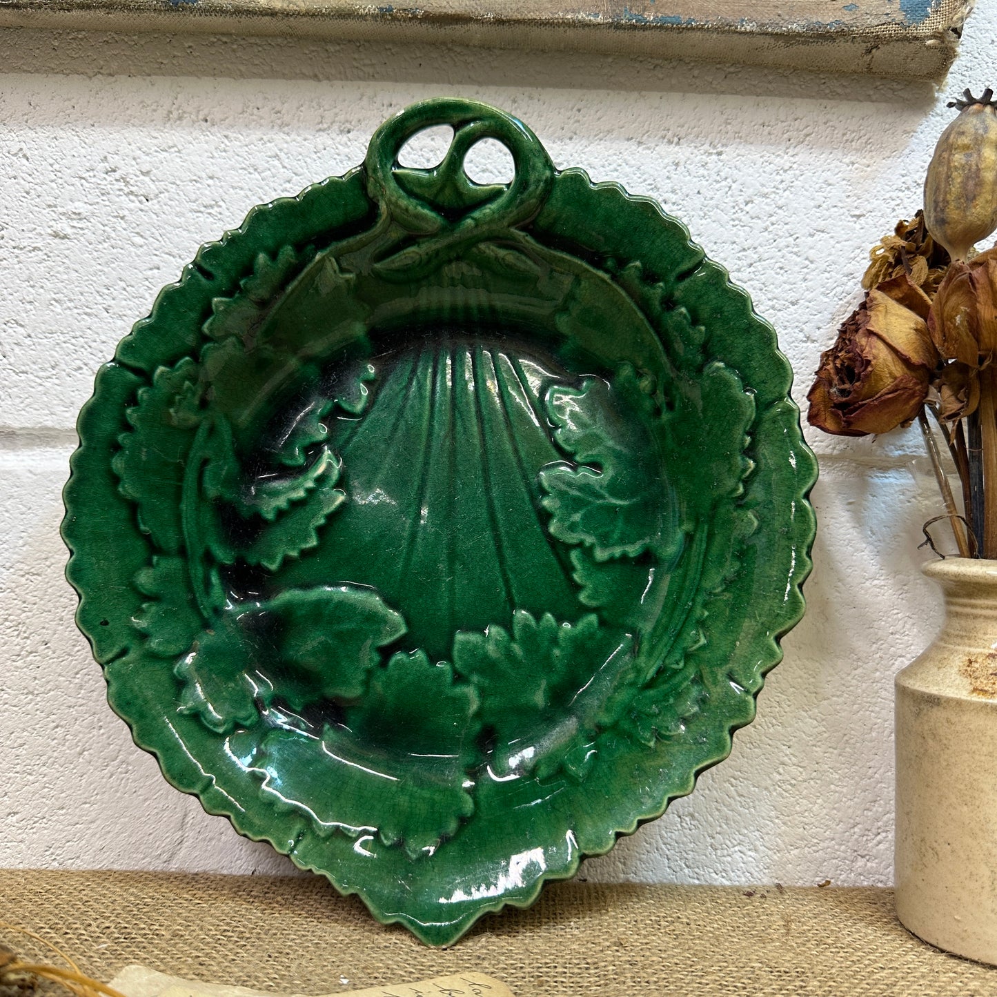 Victorian Cabbage Ware Majolica Plate