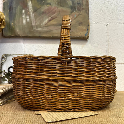 Vintage Oblong Wicker Basket - The Blind Mole