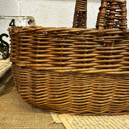 Vintage Oblong Wicker Basket - The Blind Mole