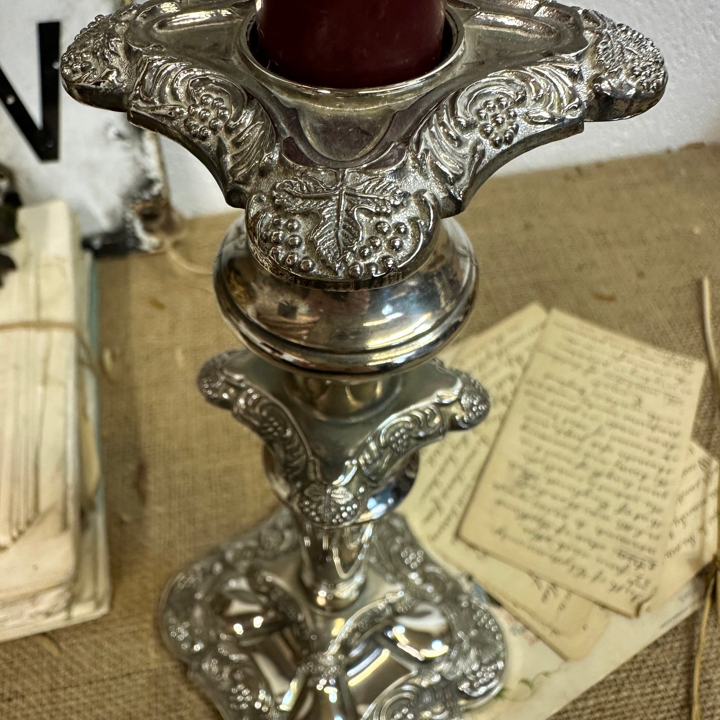 Square Silver Plated Candlestick