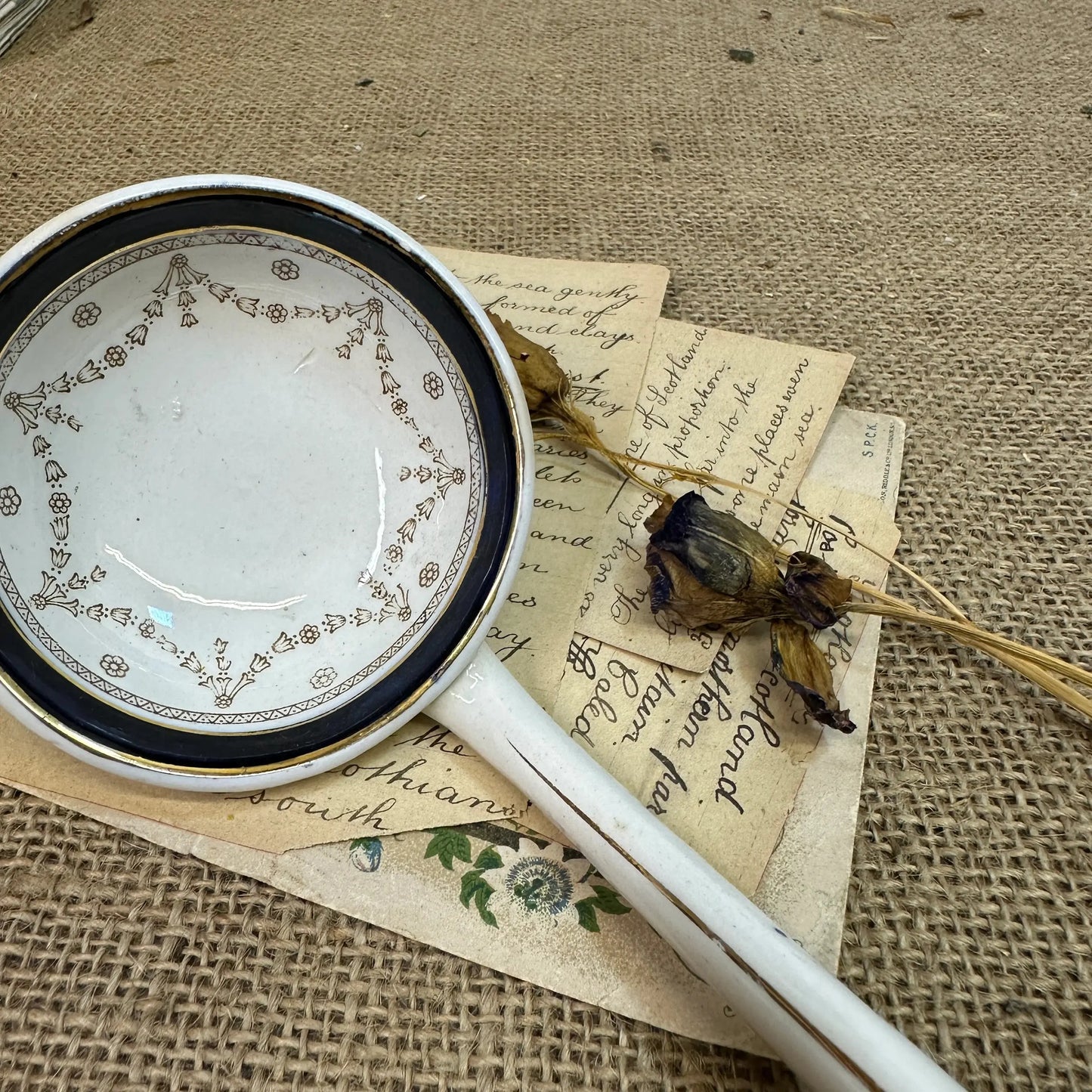 Victorian Ironstone Ceramic Serving Ladle, Spoon - The Blind Mole