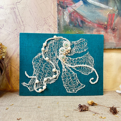 Mid Century Textile Crochet Artwork