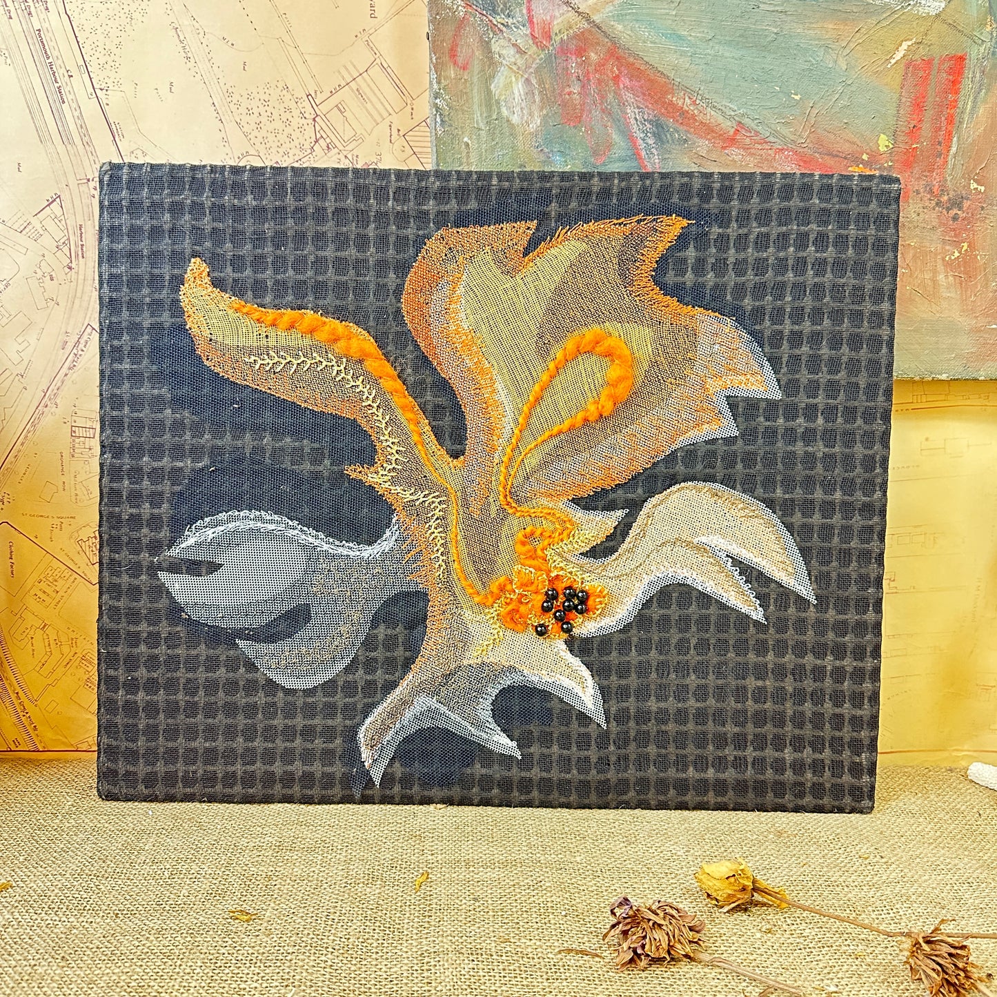 Mid Century Mixed Media Artwork