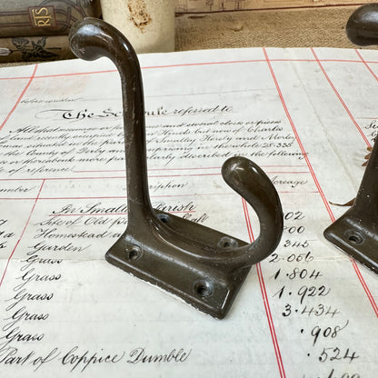 Pair Vintage Coat Hooks