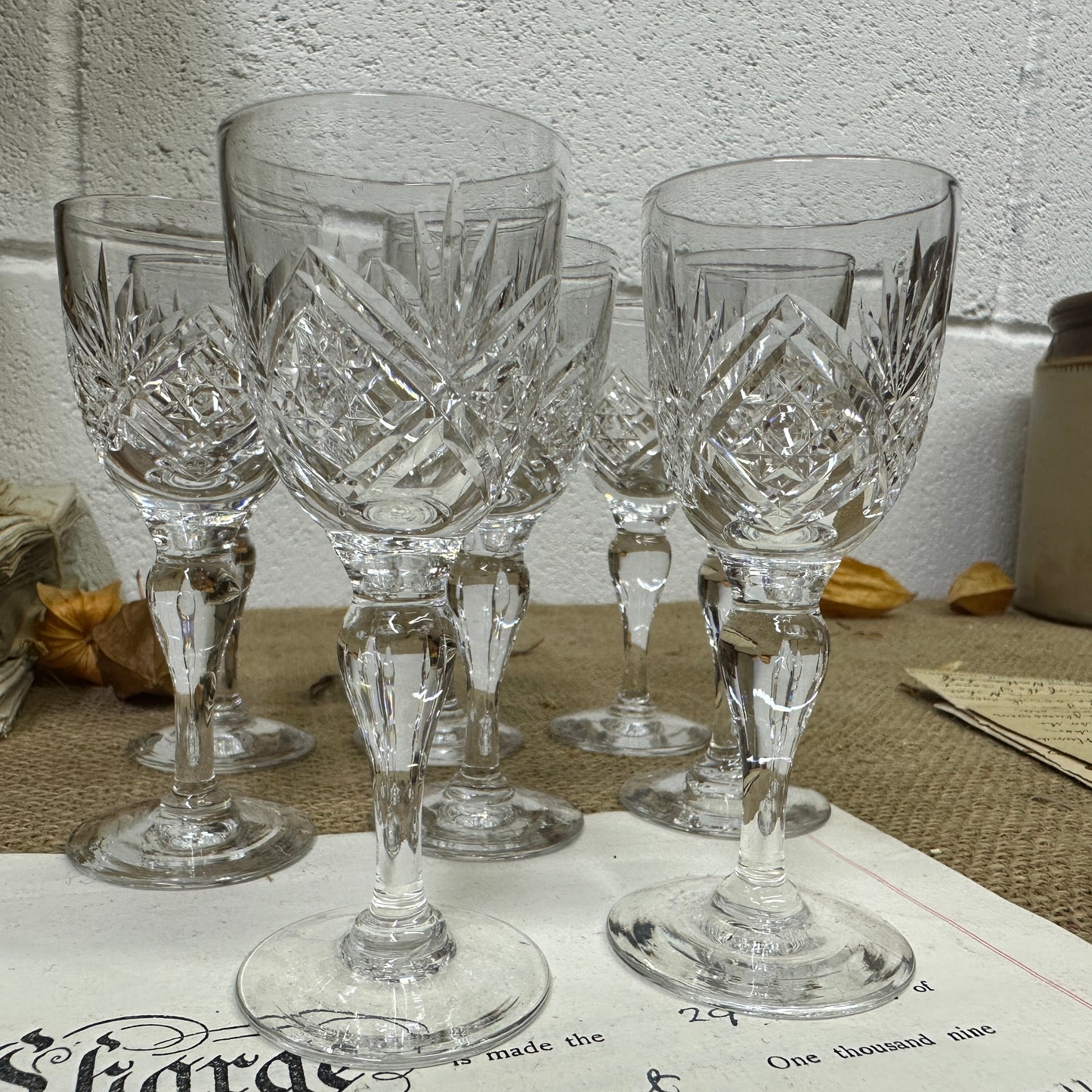 Eight Vintage Sherry Shot Glasses