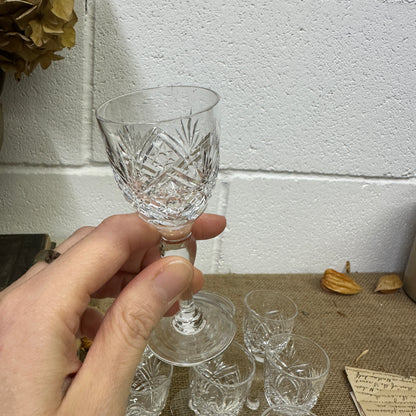 Eight Vintage Sherry Shot Glasses