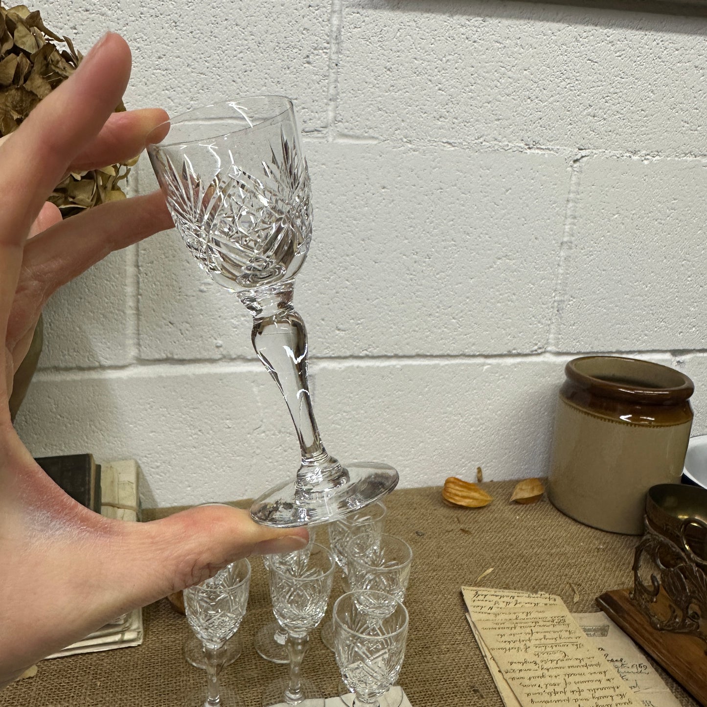 Eight Vintage Sherry Shot Glasses