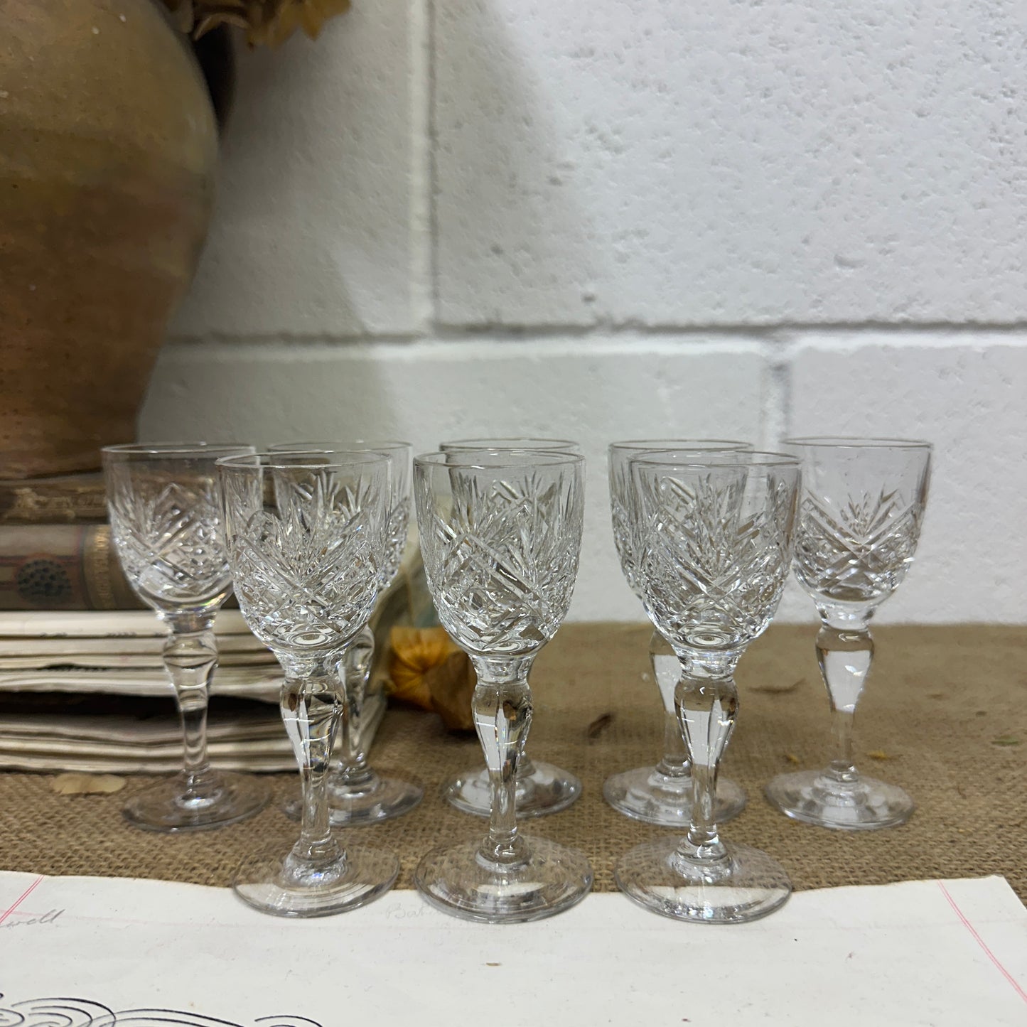 Eight Vintage Sherry Shot Glasses