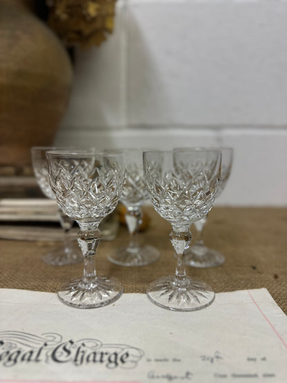 Five Vintage Wine Glasses Pattern B