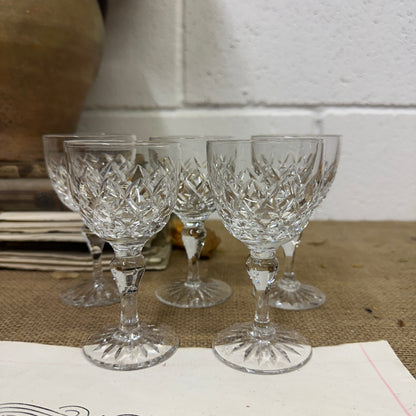 Five Vintage Wine Glasses Pattern B